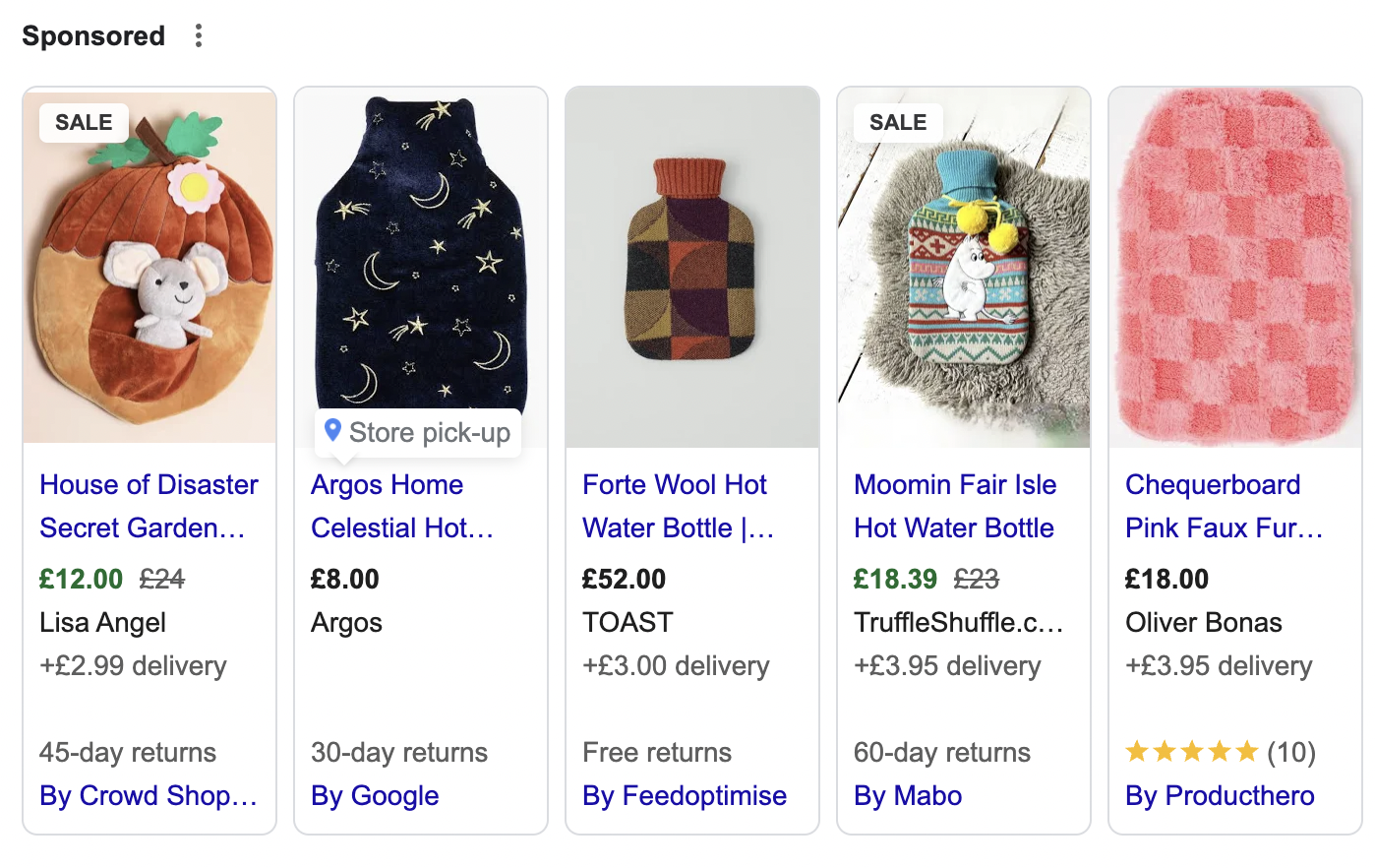 Shopping ads example