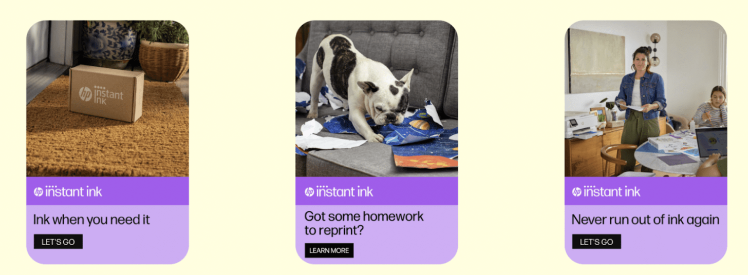 Instant Ink ad example